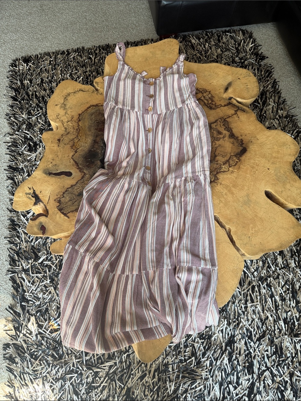Roxy Mauve and Ivory Striped Sundress